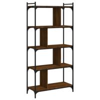 Boekenkast 5-laags 76x32x158 cm bewerkt hout bruin eikenkleur - thumbnail