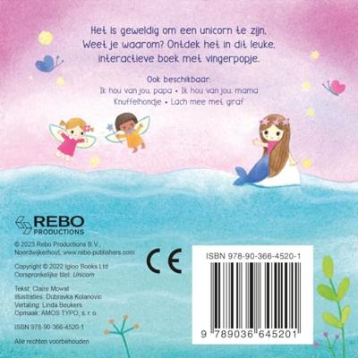 Rebo Publishers Unicorn - vingerpopboekje