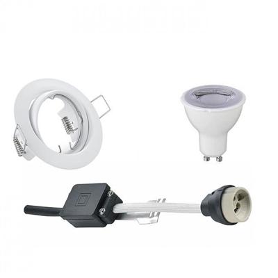 LED Inbouw Spot Set GU10 - Kantelbaar & Dimbaar - Mat Wit 6W 6400K