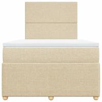 Boxspring met matras stof crèmekleurig 120x200 cm - thumbnail