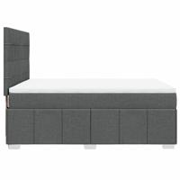 Boxspring met matras stof donkergrijs 160x200 cm - thumbnail