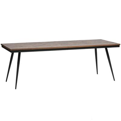 WOOOD Eettafel 'Rhombic' Teakhout, 220 x 90cm, kleur Naturel