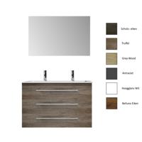 Badkamermeubelset Sanicare Q4 Drie Soft-Close Laden 100x45 cm Grey-Wood (0,1 of 2 Kraangaten) - thumbnail