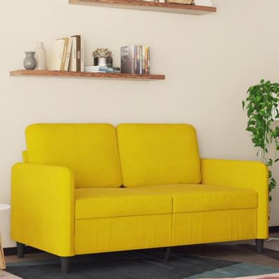 Tweezitsbank 120 cm fluweel geel Tweezitsbank 120 cm fluweel geel
