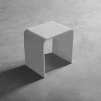 Badkamer Kruk Ideavit Solidtondo 40x30x43 cm Solid Surface Mat Wit - thumbnail