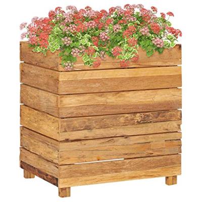 VidaXL Plantenbak verhoogd 50x40x55 cm gerecycled teakhout en staal