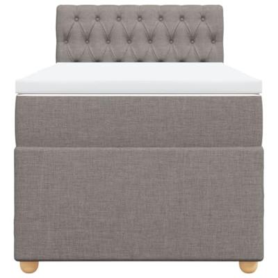 Boxspring met matras stof taupe 90x200 cm - thumbnail