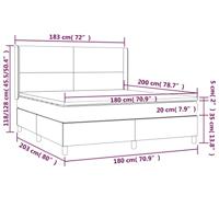 Boxspring met matras en LED fluweel lichtgrijs 180x200 cm - thumbnail