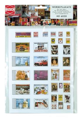 Busch 6030 H0 reclameposters uit de jaren 80 (Duitstalig) Bouwpakket