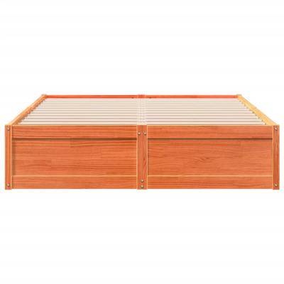 Bedframe zonder matras massief grenenhout wasbruin 140x200 cm