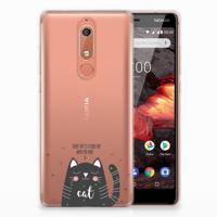 Nokia 5.1 (2018) Telefoonhoesje met Naam Cat Good Day - thumbnail