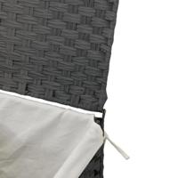 VidaXL Wasmand met deksel 46x33x60 cm poly rattan grijs - thumbnail