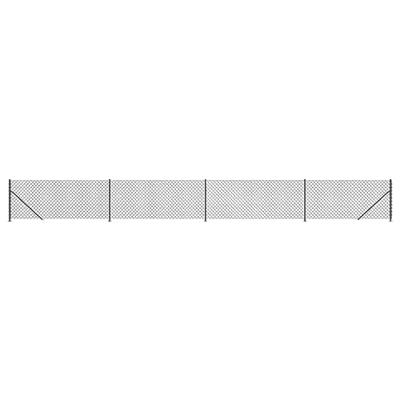 Gaashek met flens 0,8x10 m antracietkleurig - thumbnail