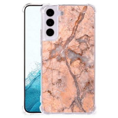 Samsung Galaxy S22 Anti-Shock Hoesje Marmer Oranje Samsung Galaxy S22 Anti-Shock Hoesje Marmer Oranje