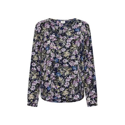 JDY gebloemde geweven top Piper zwart/paars