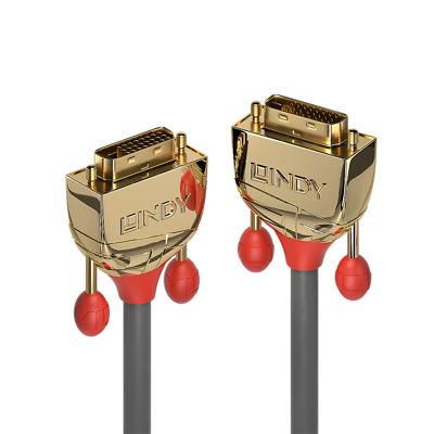 LINDY 36204 DVI-kabel DVI Aansluitkabel DVI-D 24+1-polige stekker, DVI-D 24+1-polige stekker 5.00 m Grijs Vergulde steekcontacten