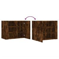 Wandkast 75x35x60 cm bewerkt hout gerookt eikenkleurig - thumbnail