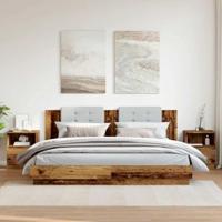 Nachtkastjes 2 st 40x40x50 cm bewerkt hout oud houtkleurig - thumbnail