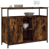 Dressoir 100x35x80 cm bewerkt hout gerookt eikenkleurig - thumbnail