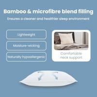 VidaXL Hoofdkussen met kussen wit 50 x 75 cm katoen - thumbnail