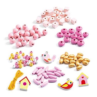 Houten kralen - Vogels - DJECO meerkleurig Houten kralen - Vogels - DJECO meerkleurig