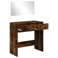 Kaptafel met spiegel 80x39x80 cm gerookt eikenkleurig - thumbnail