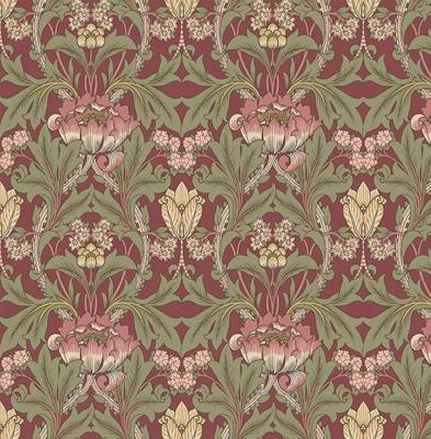 Dutch Wallcoverings British Heritage Bloem Rood/- Groen
