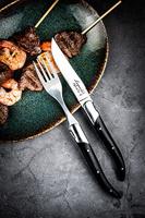 Laguiole Style de Vie Steakvorken Luxury Line Zwart Ebbenhout - 6 stuks - thumbnail