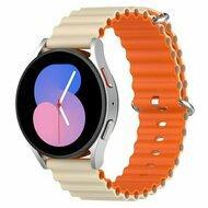 Ocean Style siliconen bandje - Beige / oranje - Huawei Watch 4 (pro) / 3 (pro) / Ultimate Ocean Style siliconen bandje - Beige / oranje - Huawei Watch 4 (pro) / 3 (pro) / Ultimate