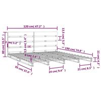 Bedframe massief grenenhout wit 120x190 cm - thumbnail