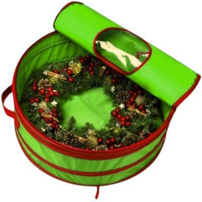 Opbergtas kerstkrans kerstverlichting groen 60 cm | 24 stuks