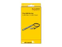 DeLOCK 4 Port Slim USB Hub with USB Type-C™ or USB Type-A to 3 x USB 5 Gbps USB Type-C™ + 1 x USB 5 Gbps Type-A - thumbnail