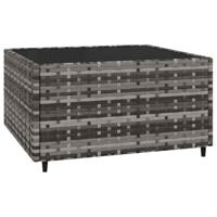4-delige Loungeset met kussens poly rattan grijs - thumbnail