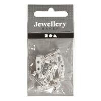 Creativ Company Brochespeld, l: 15 mm, verzilverd, 10 stuk/ 1 doos - thumbnail