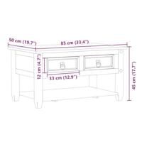 Salontafel met lades Corona 85x50x45 cm massief grenenhout - thumbnail