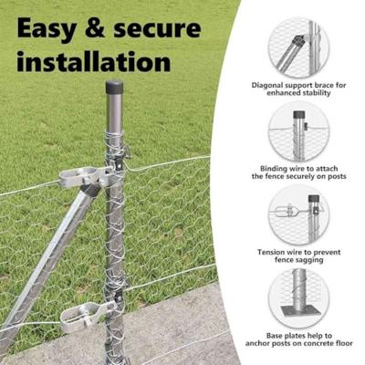 VidaXL Afrasteringspaal zilver 10 x 0,5 m (25 mm gaas) staal