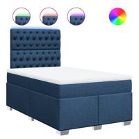 Boxspring met matras stof blauw 120x190 cm - thumbnail