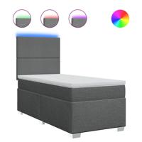 Boxspring met matras stof donkergrijs 80x200 cm - thumbnail