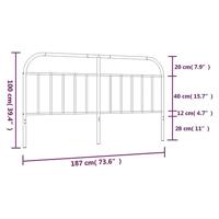 Hoofdbord metaal wit 180 cm - thumbnail