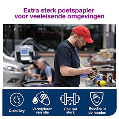 Tork Industrial Heavy Duty poetspapier rol, 3-laags, systeem W1/W2, blauw, pak van 2 rollen