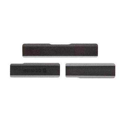 SIM-kaart Cap + USB Data opladen poort Cover + Micro SD kaart Cap stofdicht blok instellen voor Sony Xperia Z1 / L39h / C6903(Black)