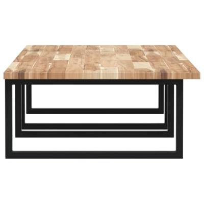 Badkamer wandschap staal en massief acaciahout