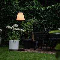 QAZQA Buiten vloerlamp zwart met witte kap 35 cm IP65 - Virginia - thumbnail