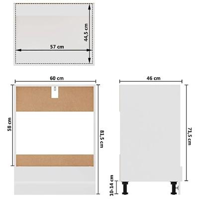 Ovenkast 60x46x81,5 cm spaanplaat wit Ovenkast 60x46x81,5 cm spaanplaat wit