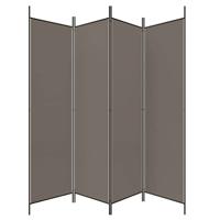 Kamerscherm met 4 panelen 698x180 cm stof antracietkleurig - thumbnail