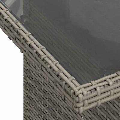 7-delige Loungeset met kussens poly rattan grijs - thumbnail