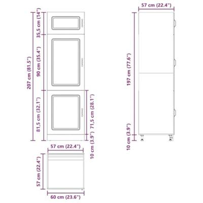 Keukenkast Kalmar bewerkt hout artisanaal eikenkleur