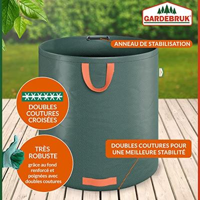 Opvouwbare tuinzak - tuintas XXL van robuust PP , 500 liter per zak , set van 2 stuks