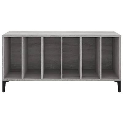 Platenkast 100x38x48 cm bewerkt hout grijs sonoma eikenkleurig