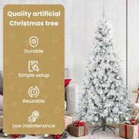 VidaXL Kunstmatige inklapbare kerstboom wit 180 cm pe en pvc - thumbnail